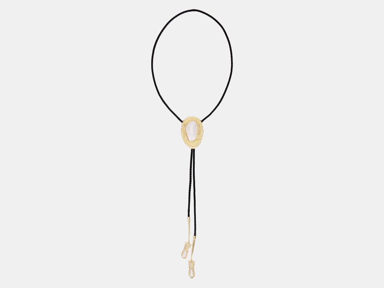 black, gold and pearl necklace
