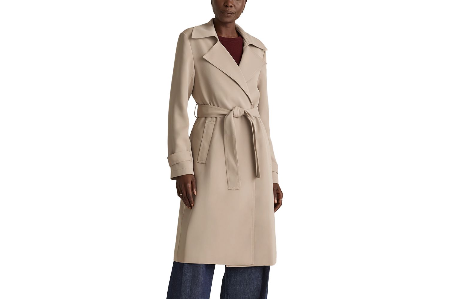 Quince Stretch Crepe Trench Coat