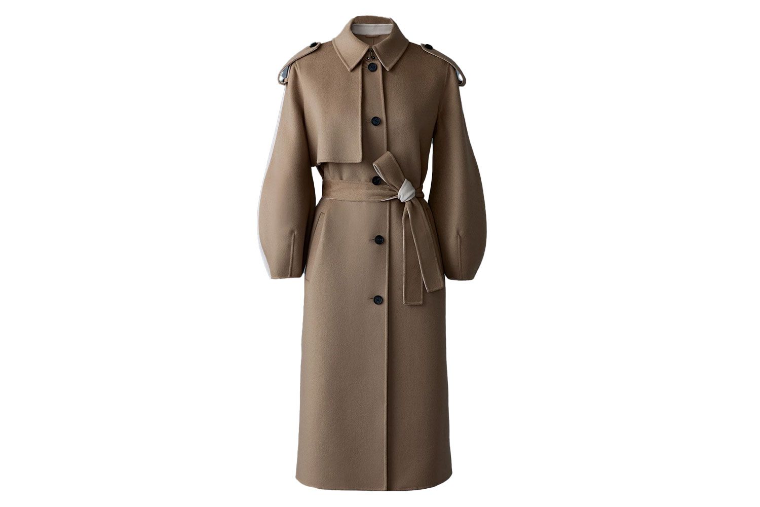 Mackage Ceyla Double-Face Wool Coat with Sash Belt
