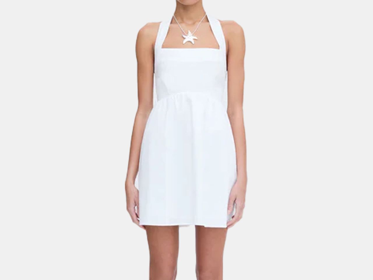 model in white dress