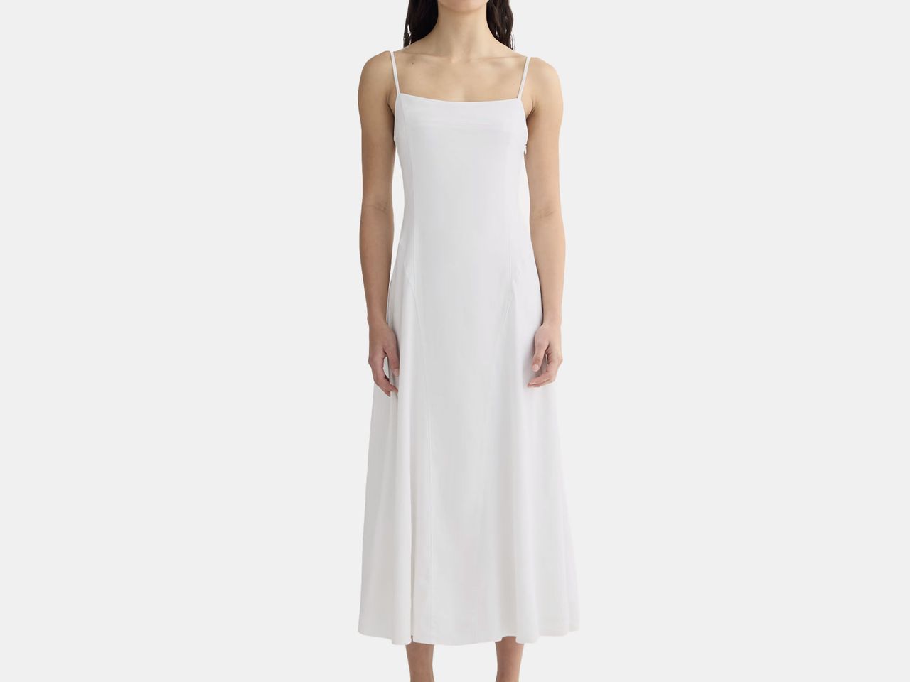 model in white dress