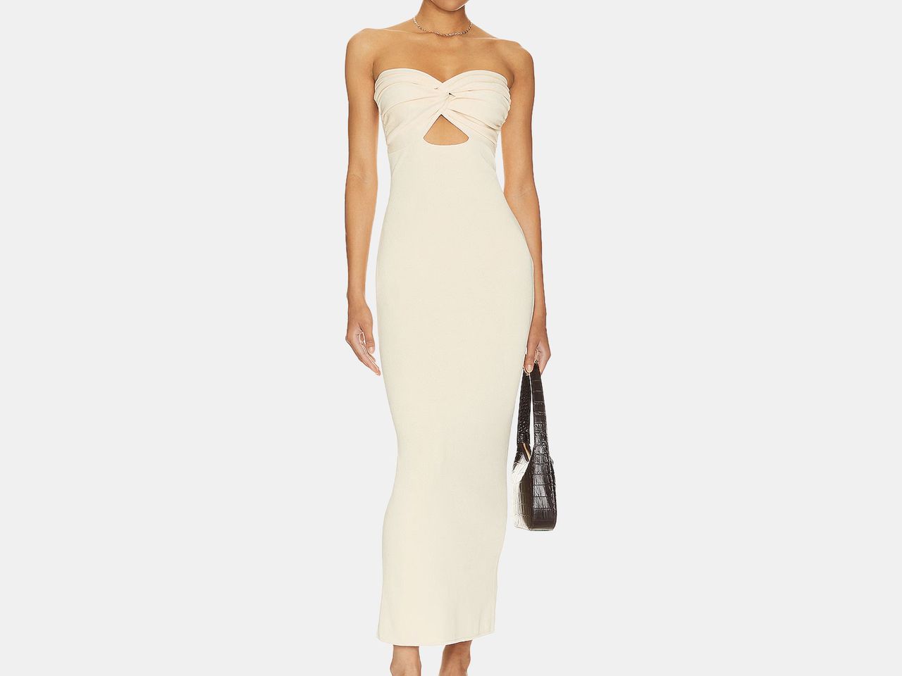 model in white dress