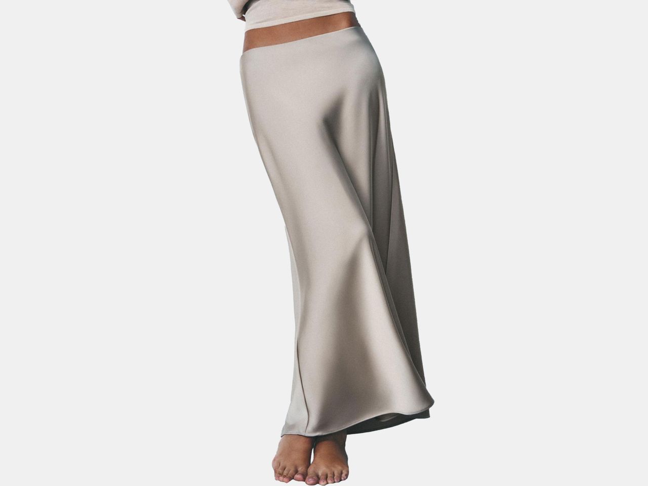 long satin skirt