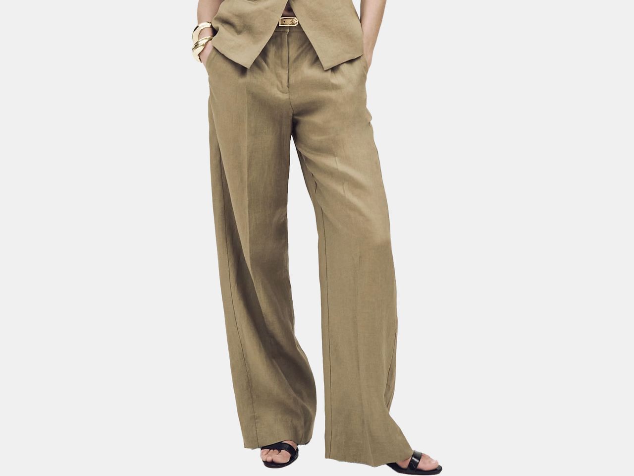 model wearing linen pants