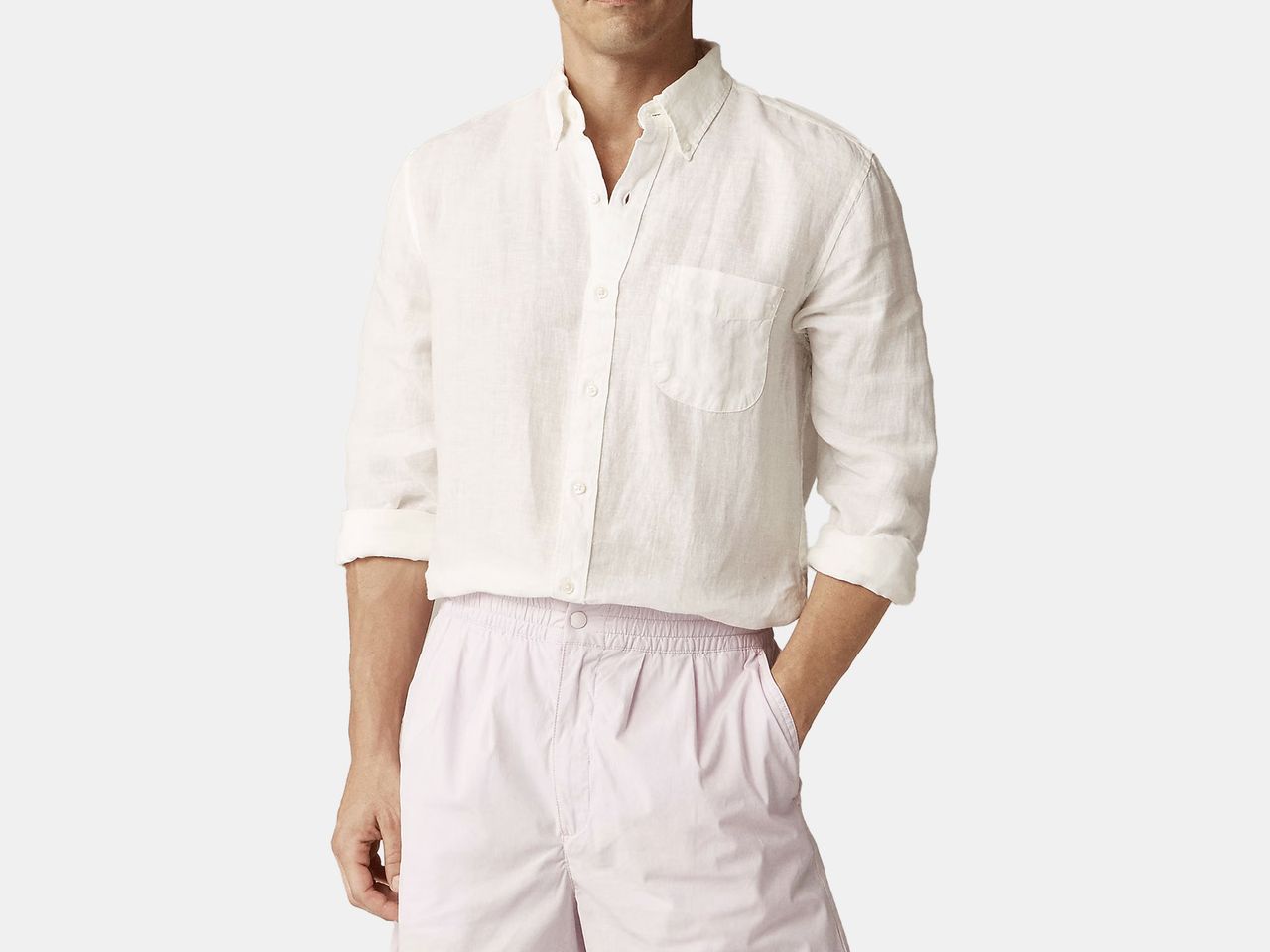 model in white shirt
