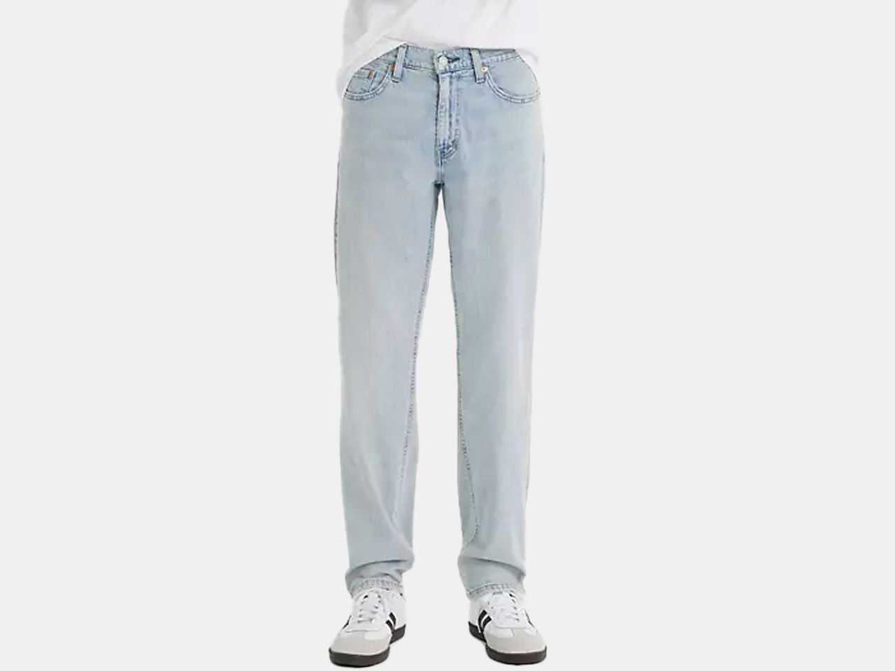 model in light blue jeans