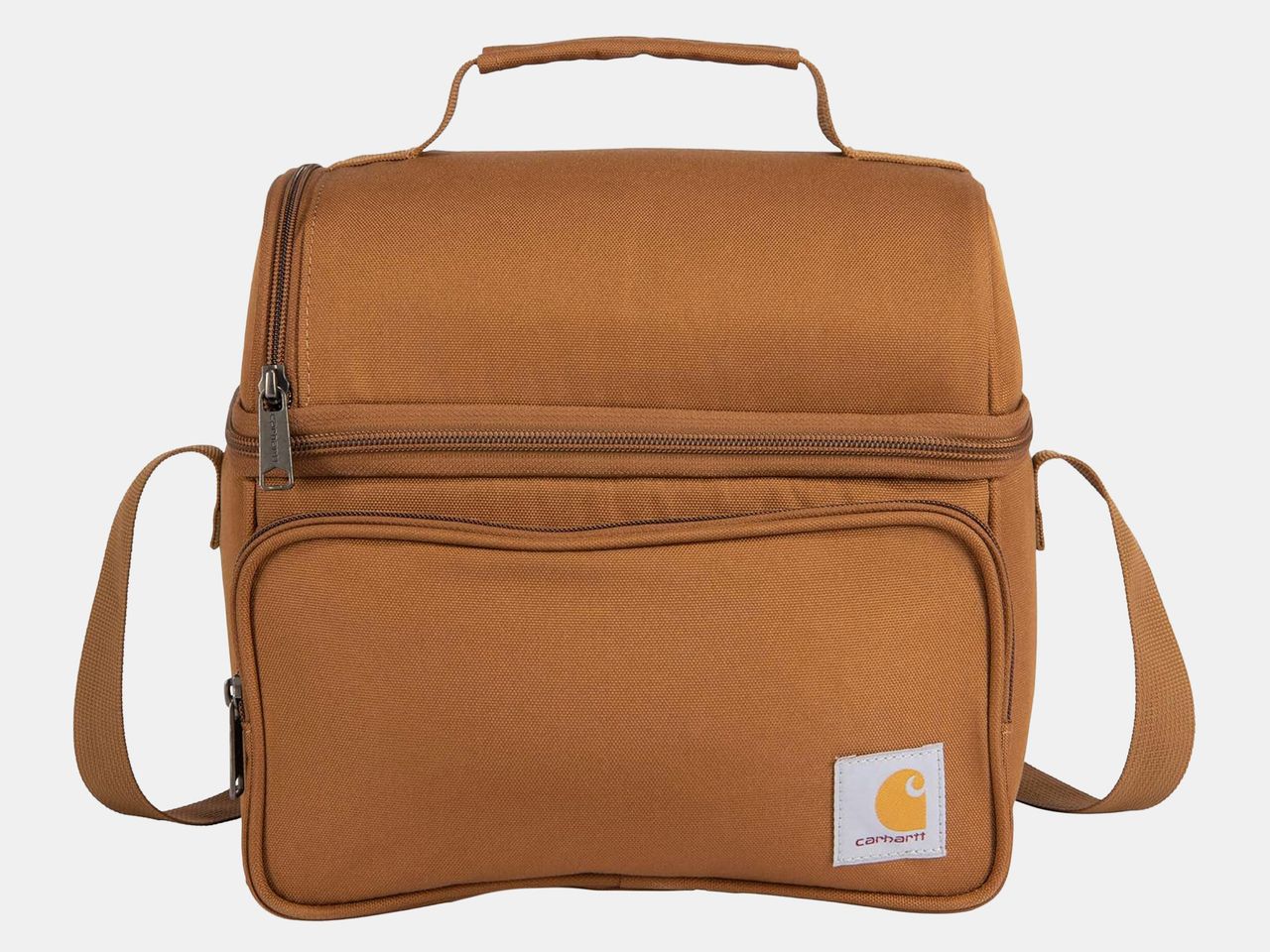 brown cooler bag