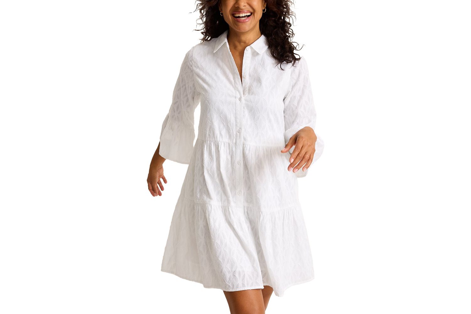 Tommy Bahama Cotton Clip Jacquard Cover-up Shirt Dress