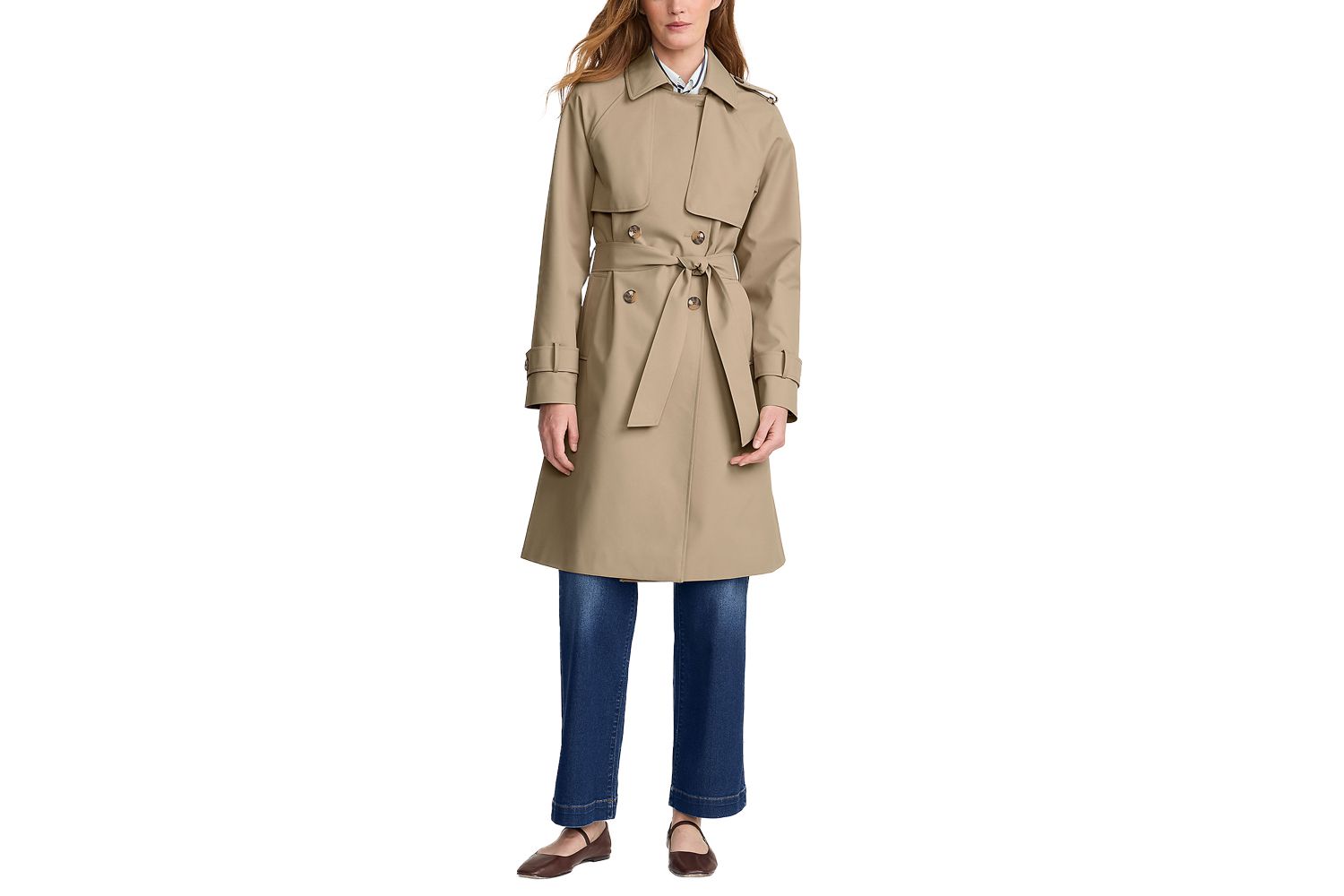 Lands' End Women's Squall Waterproof Modern Trench Raincoat