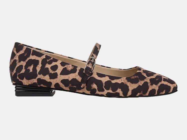 cheetah print Mary Jane flat shoe