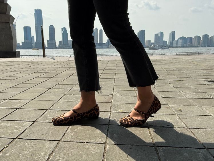 Franco Tinsley Mary Jane flat in leopard print
