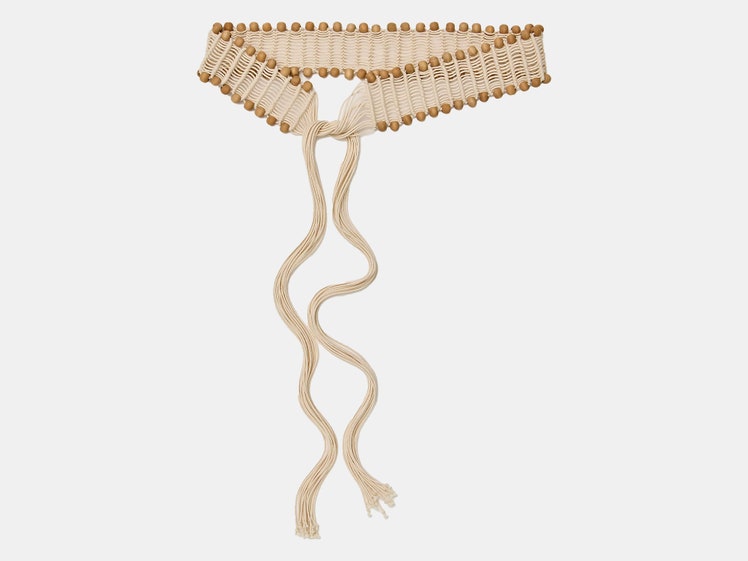beaded thread weaved belt
