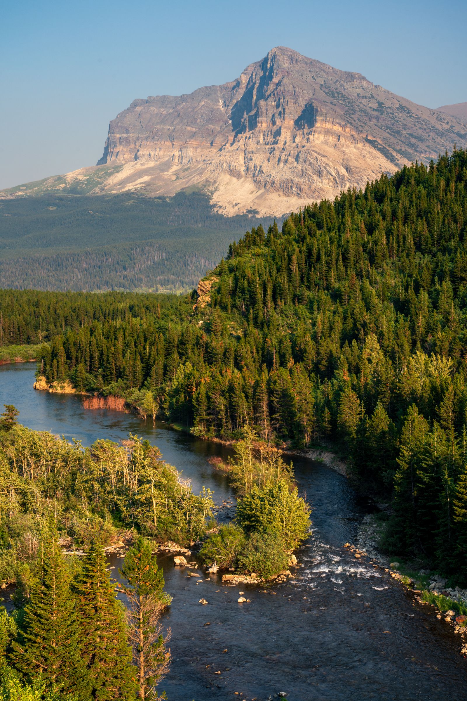Image may contain Plant Tree Nature Outdoors Wilderness Fir Vegetation Land Woodland Conifer Water and Mountain