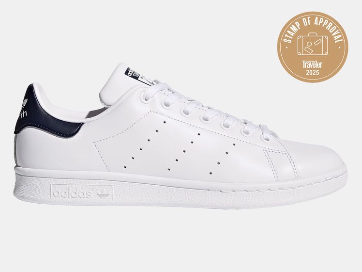 white sneaker with black accent