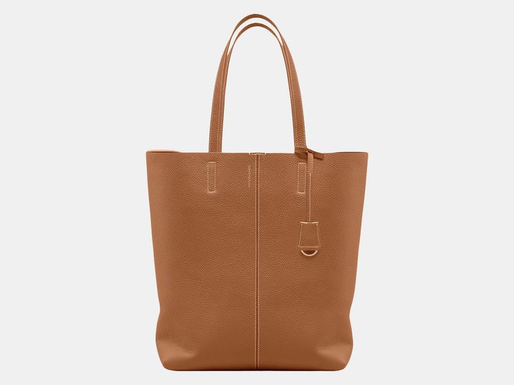 tan leather tote bag