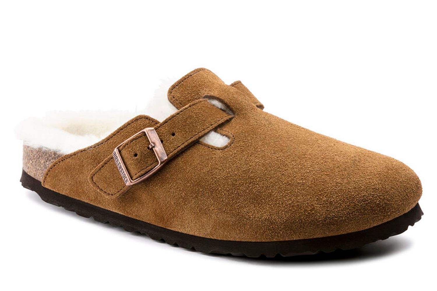 Birkenstock Boston Shearling Suede Leather Clogs