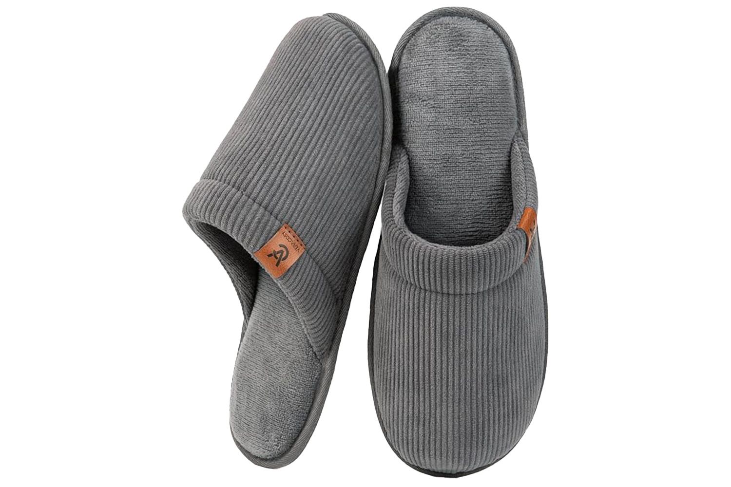 VeraCosy Men's Corduroy Scuff Slippers