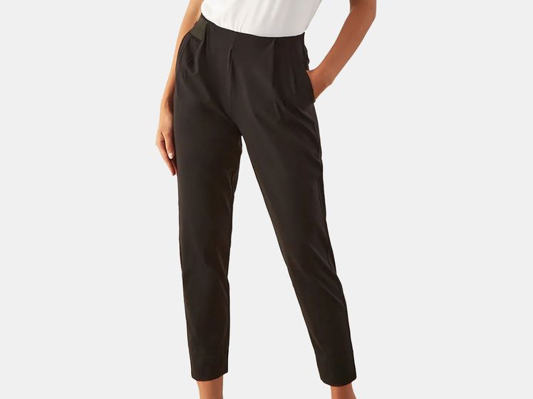 model in black pants