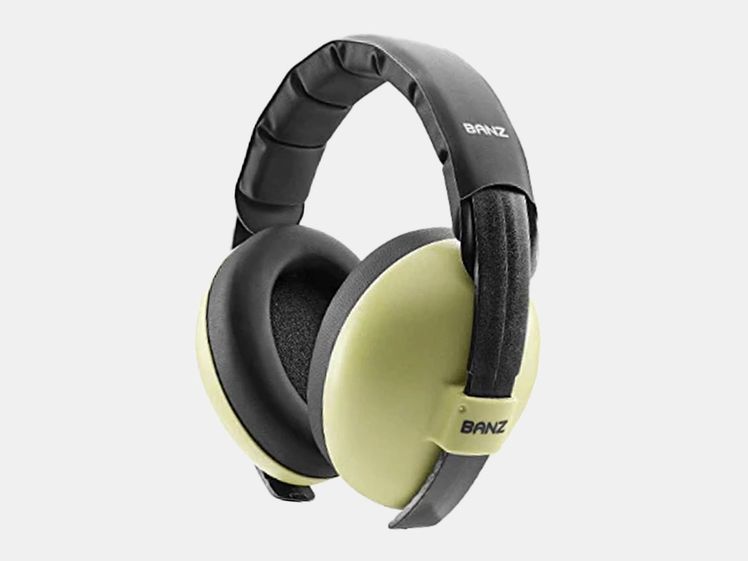 green headphones