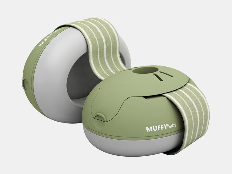 green headphones