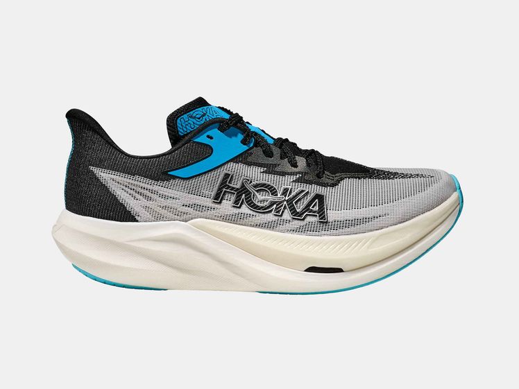 black, grey and blue sneaker