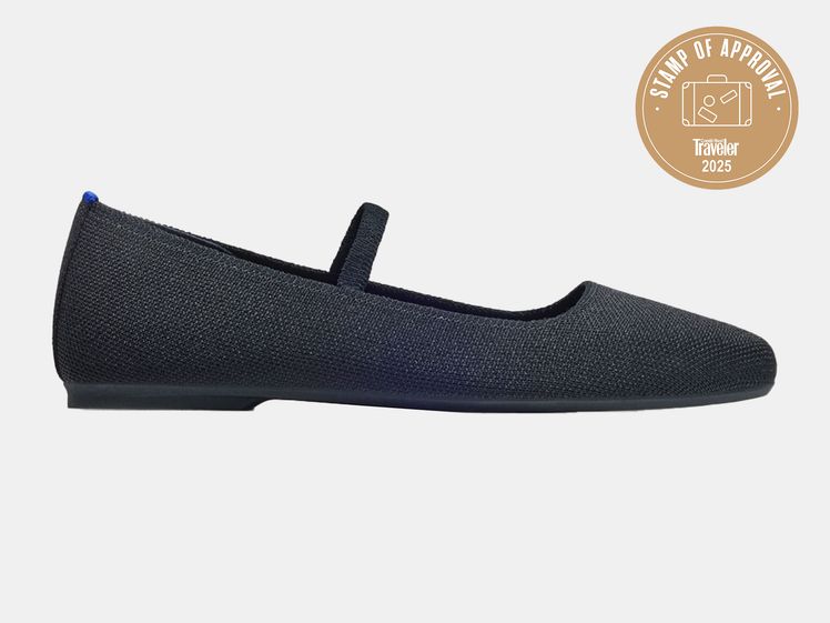 black flat Mary Jane shoes