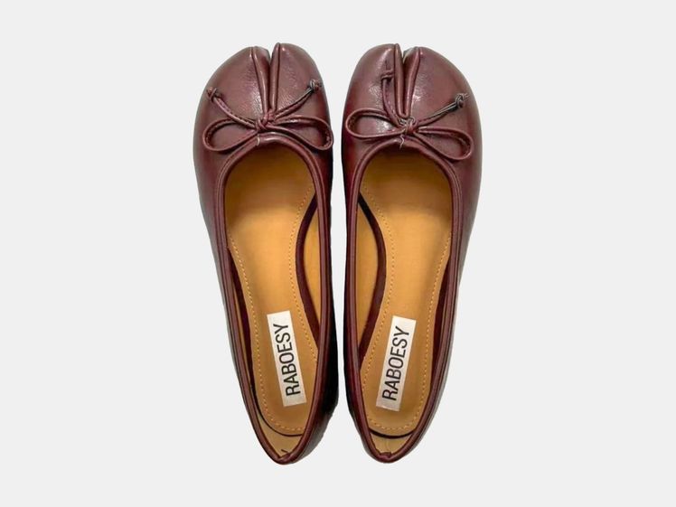 brown leather flat shoes