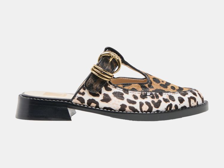 cheetah print loafer flat