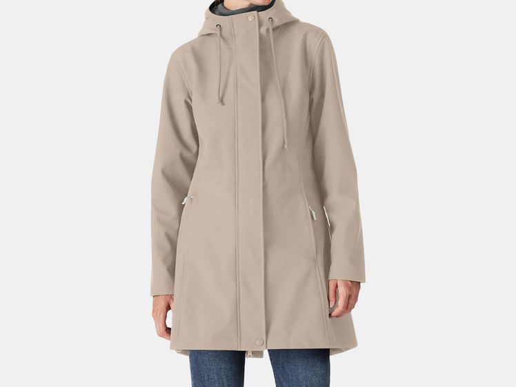 khaki rain jacket