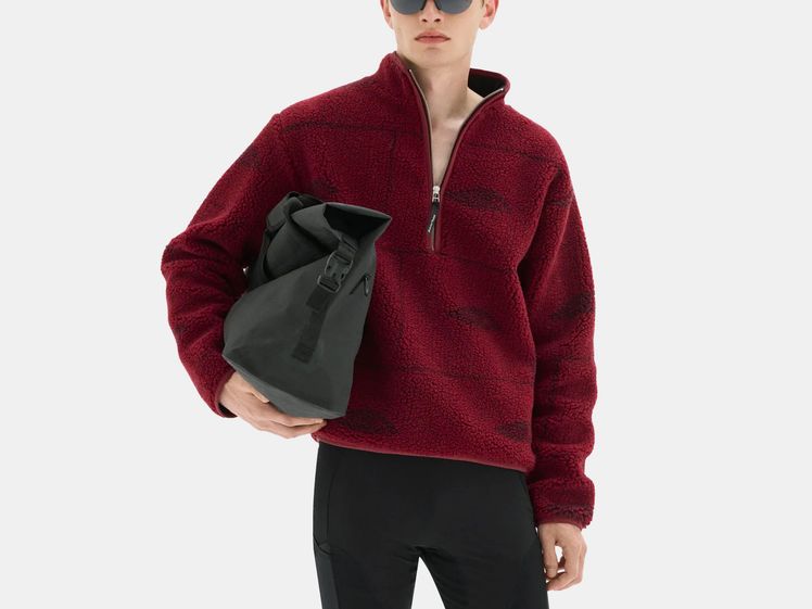 male model in fleece jacket