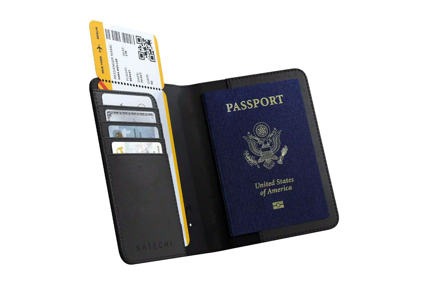 Satechi Vegan-leather Passport Cover with Find My