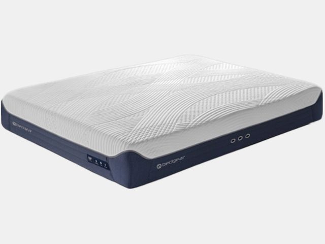 white and blue mattress