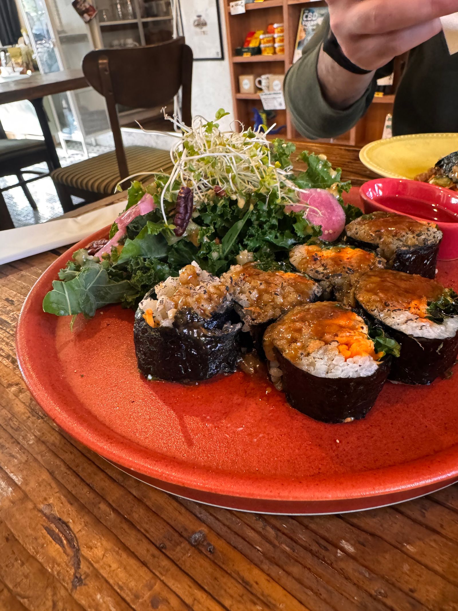 Image may contain Food Food Presentation Dish Meal Chair Furniture Adult Person Plate and Brunch